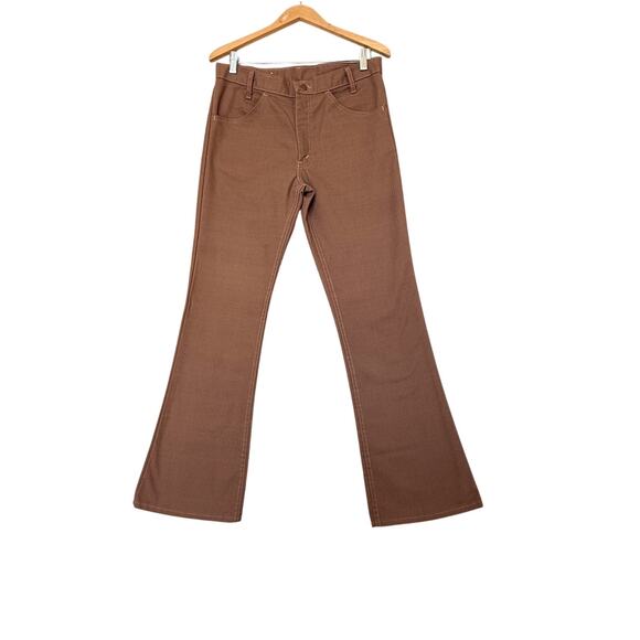 VTG 70s Sears Sportswear Brown Flare Jeans Mens 31x33 Cowboy Western Bootcut - Picture 1 of 5